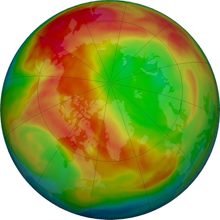 Arctic ozone map for 08 February 2024